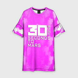 Платье клеш для девочки 30 seconds to mars pink, цвет: 3D-принт