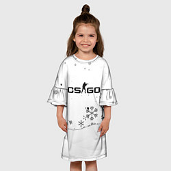 Платье клеш для девочки Cs go зимний стиль лого, цвет: 3D-принт — фото 2