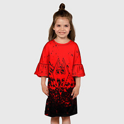 Платье клеш для девочки The elder scrolls краски, цвет: 3D-принт — фото 2
