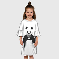 Платье клеш для девочки Panda love, цвет: 3D-принт — фото 2