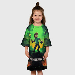 Платье клеш для девочки Персонаж в мире Minecraft, цвет: 3D-принт — фото 2