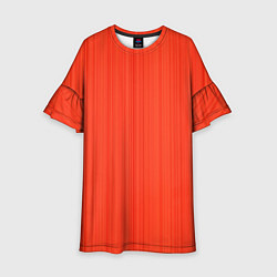 Платье клеш для девочки Морковный полосатая рябь, цвет: 3D-принт