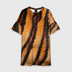 Платье клеш для девочки Тигровая шкура, цвет: 3D-принт
