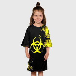 Платье клеш для девочки Знак биологической опасности краски, цвет: 3D-принт — фото 2