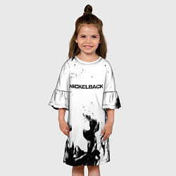 Платье клеш для девочки Nickelback серый дым рок, цвет: 3D-принт — фото 2