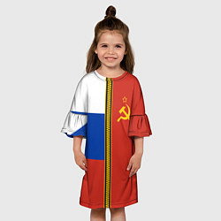 Платье клеш для девочки Россия и СССР, цвет: 3D-принт — фото 2