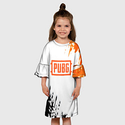 Платье клеш для девочки PUBG краски гранж, цвет: 3D-принт — фото 2