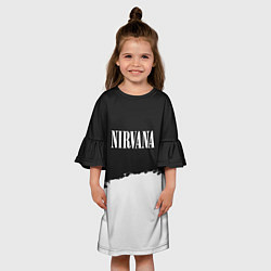 Платье клеш для девочки Nirvana текстура, цвет: 3D-принт — фото 2