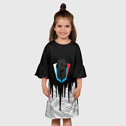 Платье клеш для девочки Rainbow six лого глитч краски, цвет: 3D-принт — фото 2