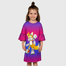 Платье клеш для девочки Тейлз Сонник, цвет: 3D-принт — фото 2