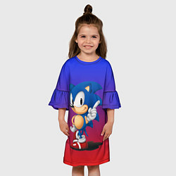 Платье клеш для девочки Пресонаж Соник, цвет: 3D-принт — фото 2