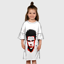 Платье клеш для девочки Красный Тайлер Дерден, цвет: 3D-принт — фото 2
