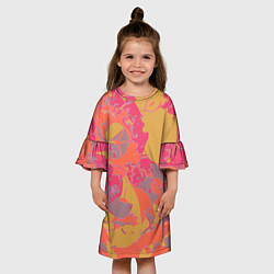 Платье клеш для девочки Цветной яркий камуфляж, цвет: 3D-принт — фото 2