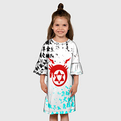 Платье клеш для девочки Fullmetal Alchemist japan, цвет: 3D-принт — фото 2