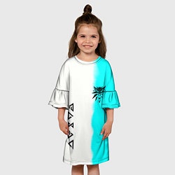 Платье клеш для девочки Ведьмак лого краска текстура, цвет: 3D-принт — фото 2