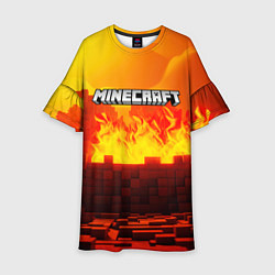 Платье клеш для девочки Minecraft огненная стена, цвет: 3D-принт