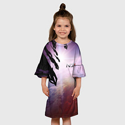 Платье клеш для девочки Масс эффект вторжение, цвет: 3D-принт — фото 2