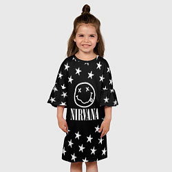 Платье клеш для девочки Nirvana stars steel, цвет: 3D-принт — фото 2