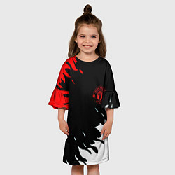 Платье клеш для девочки Manchester United flame fc, цвет: 3D-принт — фото 2