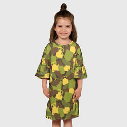Платье клеш для девочки Кухонная посуда - камуфляж, цвет: 3D-принт — фото 2
