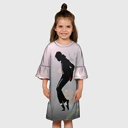 Платье клеш для девочки Майкл Джексон под прожекторами - с автографом, цвет: 3D-принт — фото 2