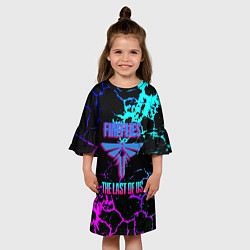 Платье клеш для девочки Одни из нас неоновое лого текстура, цвет: 3D-принт — фото 2