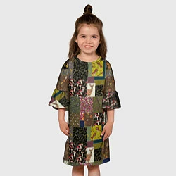 Платье клеш для девочки Пэчворк лесной, цвет: 3D-принт — фото 2