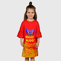 Платье клеш для девочки Poppy Playtime хагги вагги хоррор, цвет: 3D-принт — фото 2