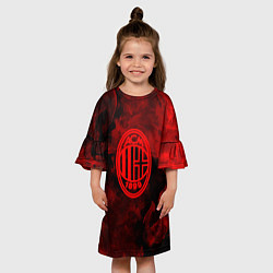 Платье клеш для девочки Милан огненый стиль, цвет: 3D-принт — фото 2