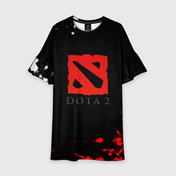 Платье клеш для девочки Dota 2 краски текстура, цвет: 3D-принт