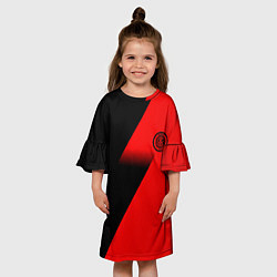 Платье клеш для девочки Inter geometry red sport, цвет: 3D-принт — фото 2