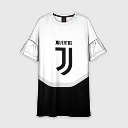 Платье клеш для девочки Juventus black geometry sport, цвет: 3D-принт