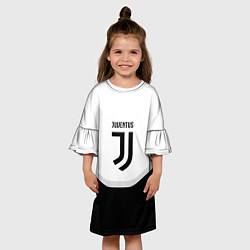 Платье клеш для девочки Juventus black geometry sport, цвет: 3D-принт — фото 2