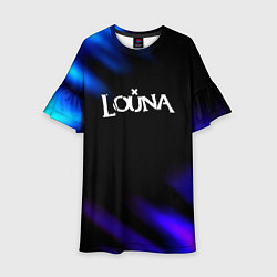 Платье клеш для девочки Louna neon bend, цвет: 3D-принт