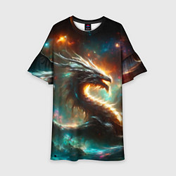 Платье клеш для девочки The incredible space dragon, цвет: 3D-принт