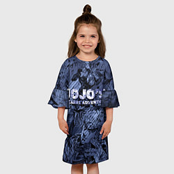 Платье клеш для девочки ДжоДжо на фоне манги, цвет: 3D-принт — фото 2