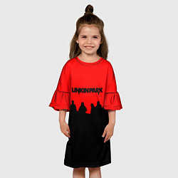 Платье клеш для девочки Linkin park rock team, цвет: 3D-принт — фото 2