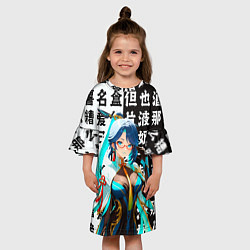 Платье клеш для девочки Сянь Юнь - Геншин Импакт, цвет: 3D-принт — фото 2
