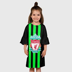 Платье клеш для девочки Liverpool line green, цвет: 3D-принт — фото 2