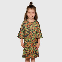 Платье клеш для девочки Пятнистый камуфляжный паттерн, цвет: 3D-принт — фото 2
