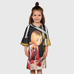 Платье клеш для девочки Кенма Козуме из Волейбола, цвет: 3D-принт — фото 2