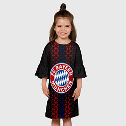 Платье клеш для девочки Футбольный клуб Бавария, цвет: 3D-принт — фото 2
