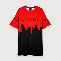 Платье клеш для девочки Quake краски текстура шутер, цвет: 3D-принт
