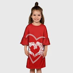 Платье клеш для девочки Две руки показывают знак сердца, цвет: 3D-принт — фото 2