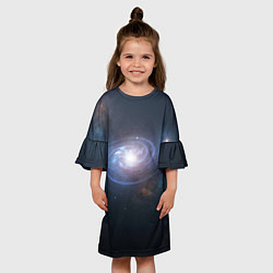 Платье клеш для девочки Спиральная галактика, цвет: 3D-принт — фото 2
