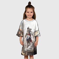 Платье клеш для девочки Assassins creed town, цвет: 3D-принт — фото 2
