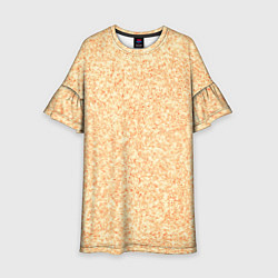 Платье клеш для девочки Текстура жёлтый мрамор, цвет: 3D-принт