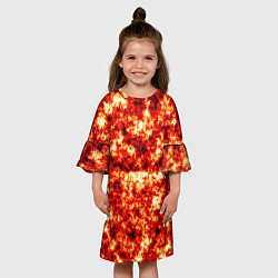 Платье клеш для девочки Vulcan lava texture, цвет: 3D-принт — фото 2