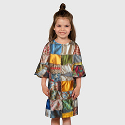Платье клеш для девочки Patchwork - ai art, цвет: 3D-принт — фото 2