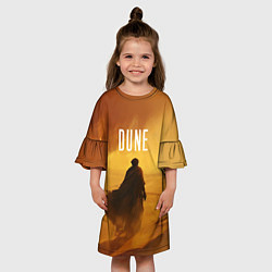 Платье клеш для девочки Дюна - пустыня, цвет: 3D-принт — фото 2